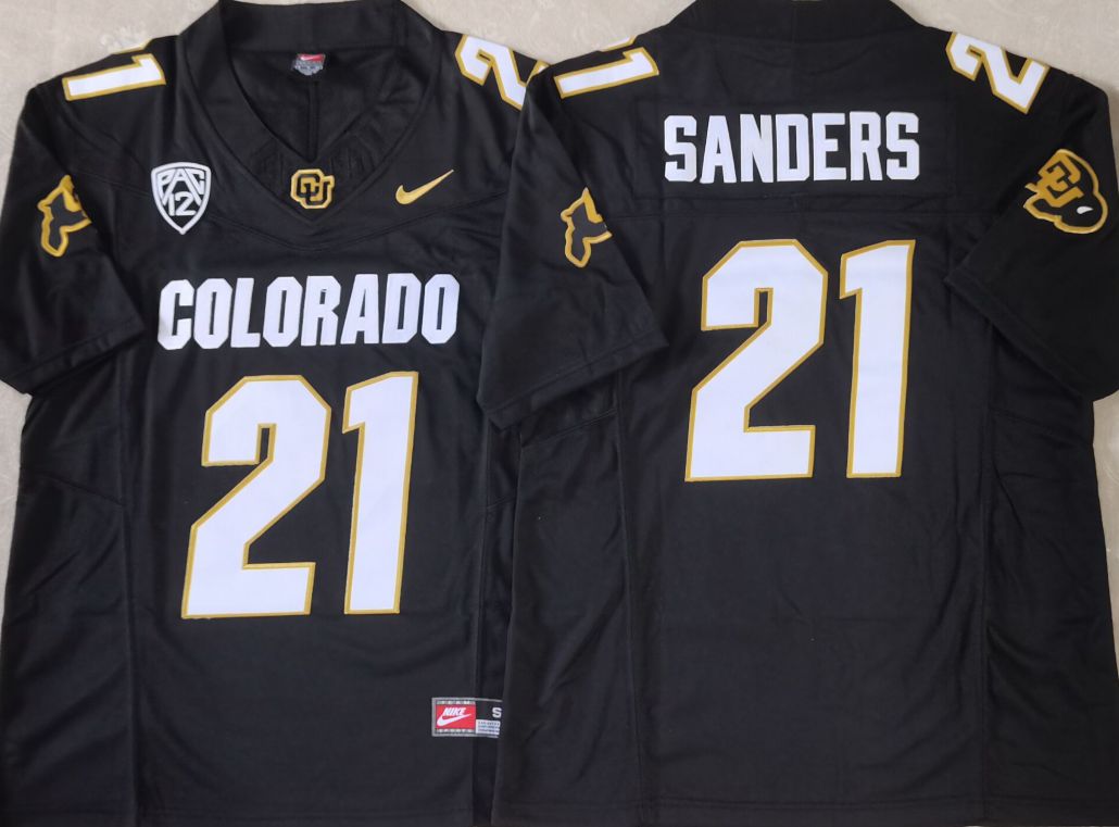 Men Colorado Buffaloes #21 Sanders Black 2025 Nike Limited NCAA Jersey->more ncaa teams->NCAA Jersey